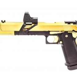Réplique GBB gaz Hi-Capa Dragon 7.1 Gold 1,0J + point rouge BDS