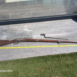 Fusil réglementaire armée française modèle 1816 à percussion et sa baïonnette à douille