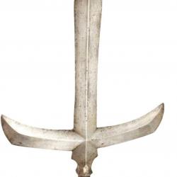 JUMONJI YARI LANCE JAPONAISE SAMOURAÏS LAME FORME DE CROIX SIGNATURE FORGERON - JAPON EDO PERIOD Col