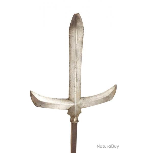 JUMONJI YARI LANCE JAPONAISE SAMOURAS LAME FORME DE CROIX SIGNATURE FORGERON - JAPON EDO PERIOD Col