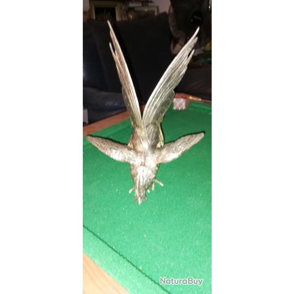 Coq en bronze argent grand modle