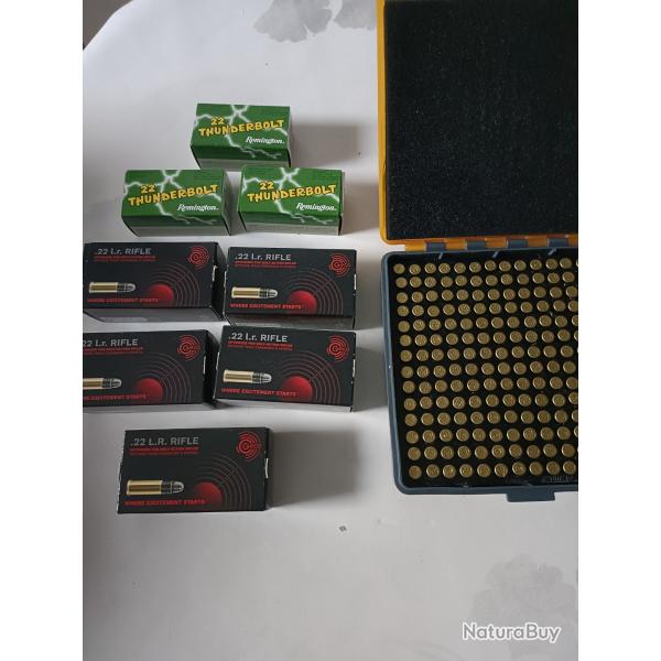 A vendre lot de 600 balles 22 lr geco et remington plus bote de transport