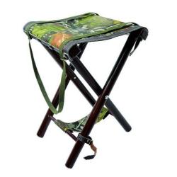 Siège Januel en bois avec assise tissu camo - 55 cm