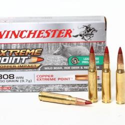 Munitions Winchester Extreme Point Copper Impact 9.7g 150gr - Cal. 308 Win x1 boite