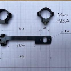 Montage pivotant en acier pour lunettes de 25,4