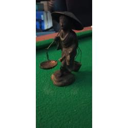 Bronze d'un pêcheur chinois