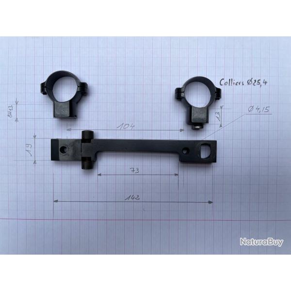 Montage pivotant en acier avec colliers de 25,4