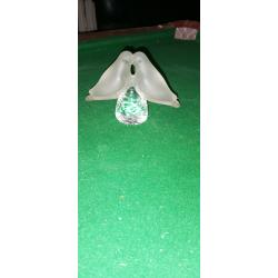 Couple d'inseparables en cristal dépoli