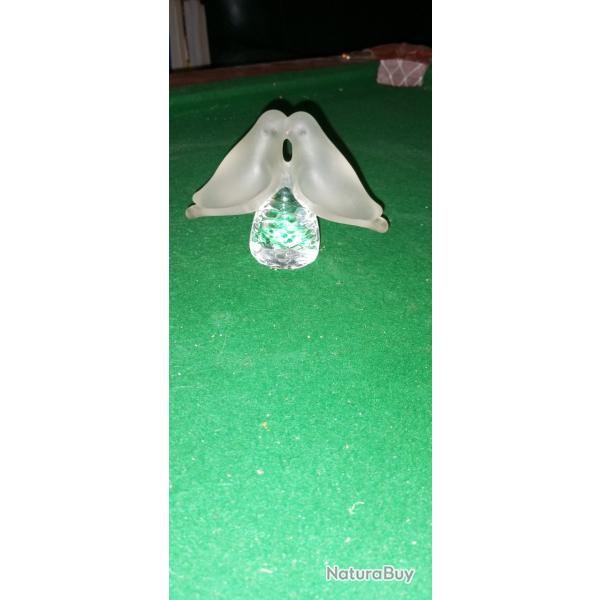 Couple d'inseparables en cristal dpoli