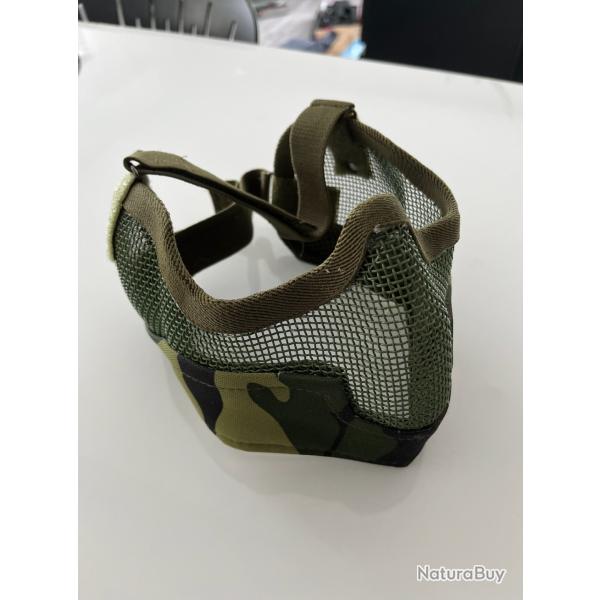 Demi-masque pour Airsoft en maille avec protection oreille + lunette