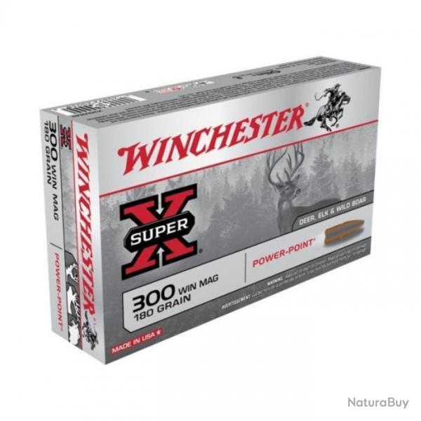 Munitions Winchester Power Point 11.7g  180gr - Cal. 300 Win Mag x5 boites