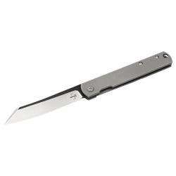 Boker Couteau Zenshin - Lame 75mm - Manche Acier - Anneau pour dragonne