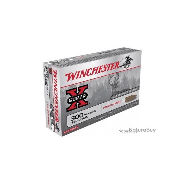 Munitions Winchester Power Point 9.7g 150gr - Cal. 300 Win Mag x1 boite