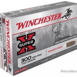 Munitions Winchester Power Point 9.7g 150gr - Cal. 300 Win Mag x2 boites