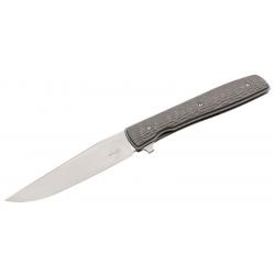 Boker Couteau Urban Trapper Jigged Titanium - Lame 89mm - Manche Titane - Clip