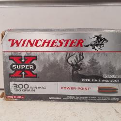 Boite de 20 balles Winchester SUPER X cal.300win 180gr power point