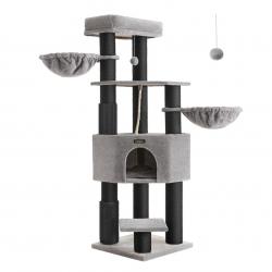 Arbre à chat grand et stable avec tapis chaud auto-toiletteurs poteaux à griffer niche hamacs plate