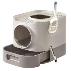Bac à litière pour chat XXL avec couvercle plateau amovible pelle brosse espace pour grands chats m