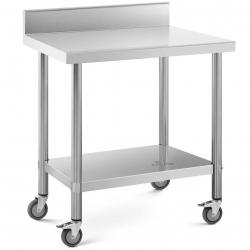 Table de travail cuisine professionnel premium 60 x 80 cm 135 kg dosseret acier inoxydable 14_00100