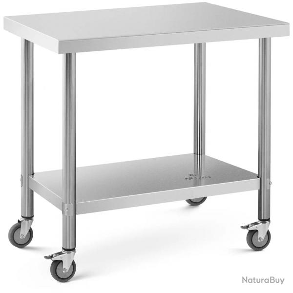 Table de travail cuisine professionnel premium 60 x 90 cm 145 kg acier inoxydable 14_0010023