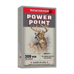 Munitions Winchester Power Point 11.7g 180gr - Cal. 308 Win x1 boite