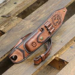 Sangle en cuir vieilli pour fusil - LIVRAISON GRATUITE