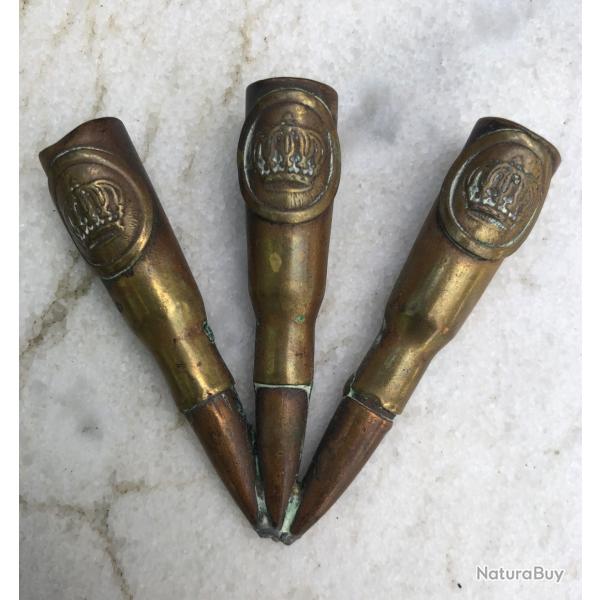 porte crayon avec 3 mdaillons 14/18-WW1- Poilu -artisanat de tranches