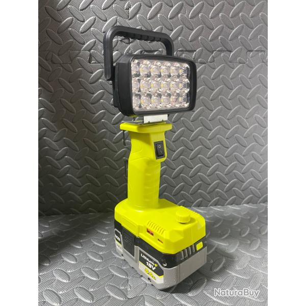 Projecteur/chargeur USB compatible batterie ryobi 18v