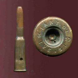 8 mm Lebel Inerte Mle 1892 - étui ART D - Valence 1910 - marquage : ART.D./3/10/VE.S/