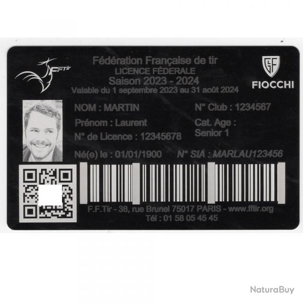 FFT! Licence de tir en aluminium grav au laser (Recto)