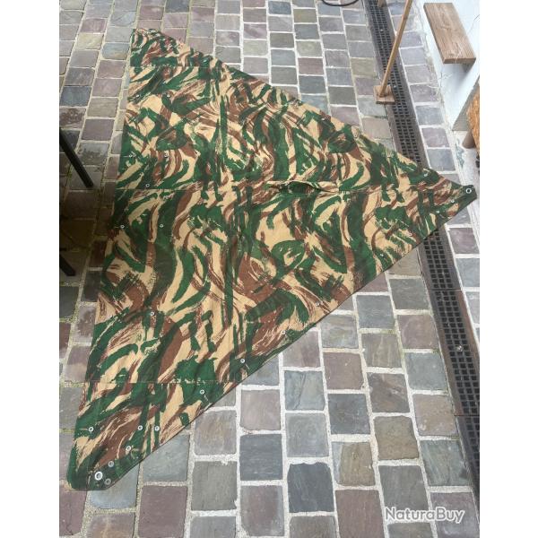 Demi toile de tente / poncho Arme Franaise camouflage guerre Algerie  (2)