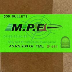 Ogives MPF 45 RN Ø.451 230gr TML x500