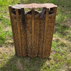 Panier en osier pour 3 obus de 77mm ww1  allemande