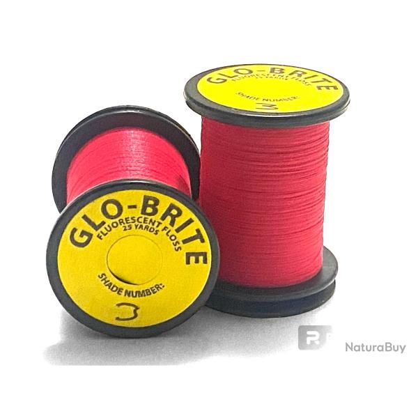 glo brite floss 25 yd soie de montage rose fluo