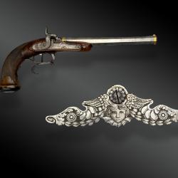PISTOLET D'HONNEUR à PERCUSSION, par Nicolas BOUTET France - XIXème siècle.