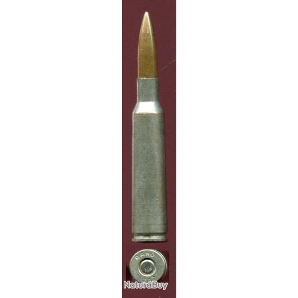 6.5 x 55 KRAG Mle 1894 (Mauser) - marquage :R ANO 2A7 - tui laiton tam - balle cuivre pointue