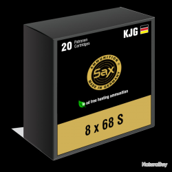Munitions SAX calibre 8x68 S KJG-SR 9,5g boite de 20 munitions