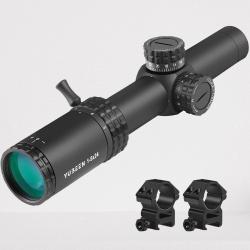 Lunette de Visée 1-5x24 Tactique Réticule Rouge/Vert Étanche & Antichoc Idéal AR1 et Chasse 11MM
