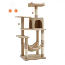 Arbre à chat hamac tour de jeux 143 cm gris clair 12_0003853