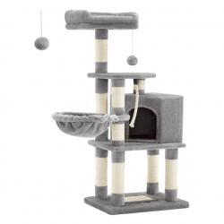 Arbre à chat multi-niveaux grande capacité plate-forme d'observation hamac niche tronc en sisal bas