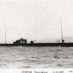 CPA - MARINE DE GUERRE - Sous - Marin " LESPOIR " 11-5-1937 N°1480
