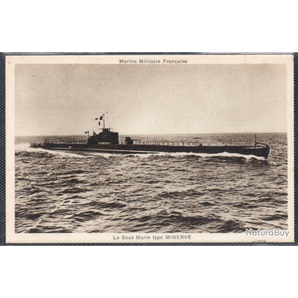 CPA - MARINE DE GUERRE - CHERBOURG -Sous - Marin " TYPE MINERVE" N1481