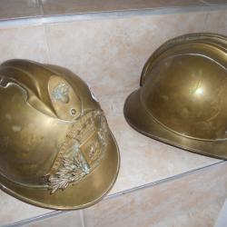 casques de pompier audun le tiche 57 en laiton dans leur jus