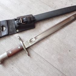 439352 Baionnette Suisse Mdle 1889/1900 pour fusil Rubin Schmidt 1889 ou 96/11 + PF