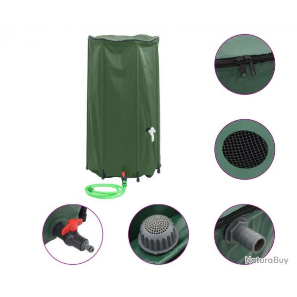Rservoir eau robinet pliable 100 L PVC vert pratique rcupration solution