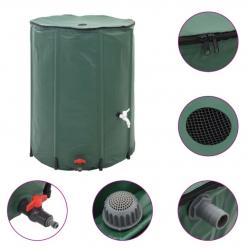Réservoir eau de pluie pliable 250 L vert 60x98 cm PVC pratique récupération solution durable
