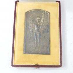 Médaille de table / plaquette Bronze argenté signée Joseph Witterwulghe Années 1950. BELGIQUE