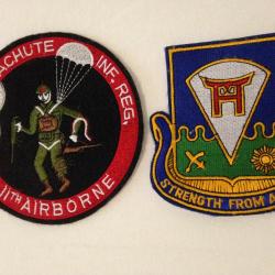Lot écussons WWII 511th Parachute Infantery Regiment 11th Airborne