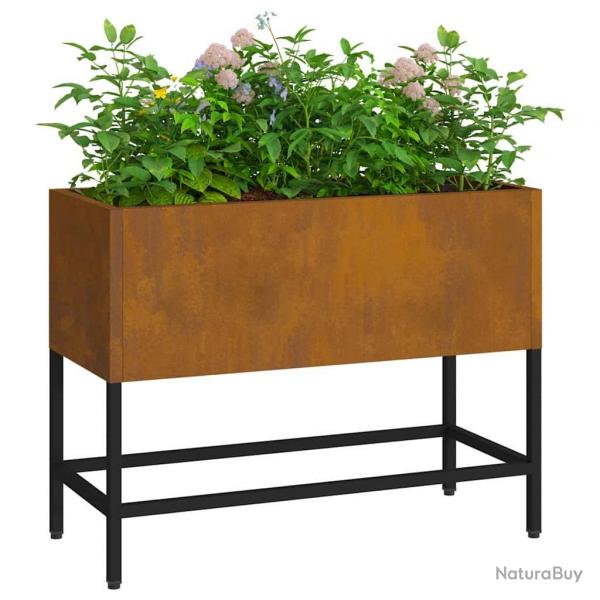Jardinier surlev 60x26x45 cm en acier rsistant aux intempries