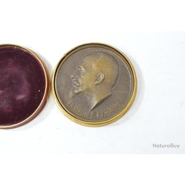 Mdaille de table Bronze Baron Empain 1902 - 1952 C.F.L. Congo belge Colonie BELGIQUE R. Cliquet